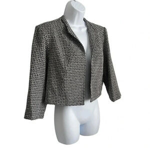 Sheri Martin New York Black & White Cropped Blazer Jacket - Size 14